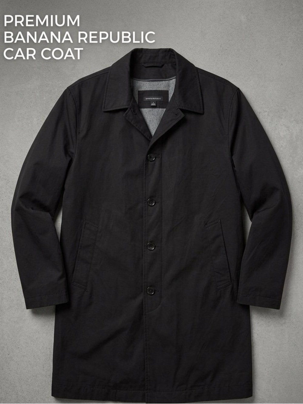 100% wool Banana Republic Black Trench Coat w/removable vest